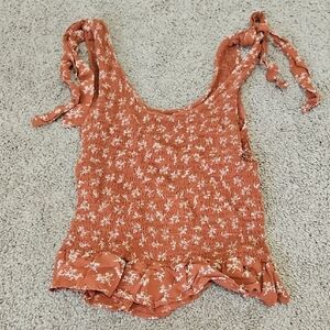 Floral Rust Tank Top